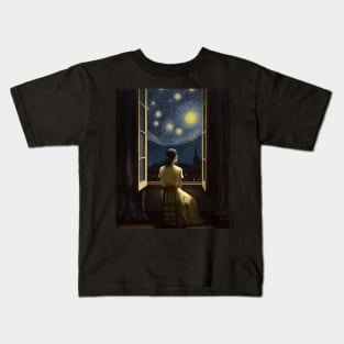 Starry Night Reverie Kids T-Shirt